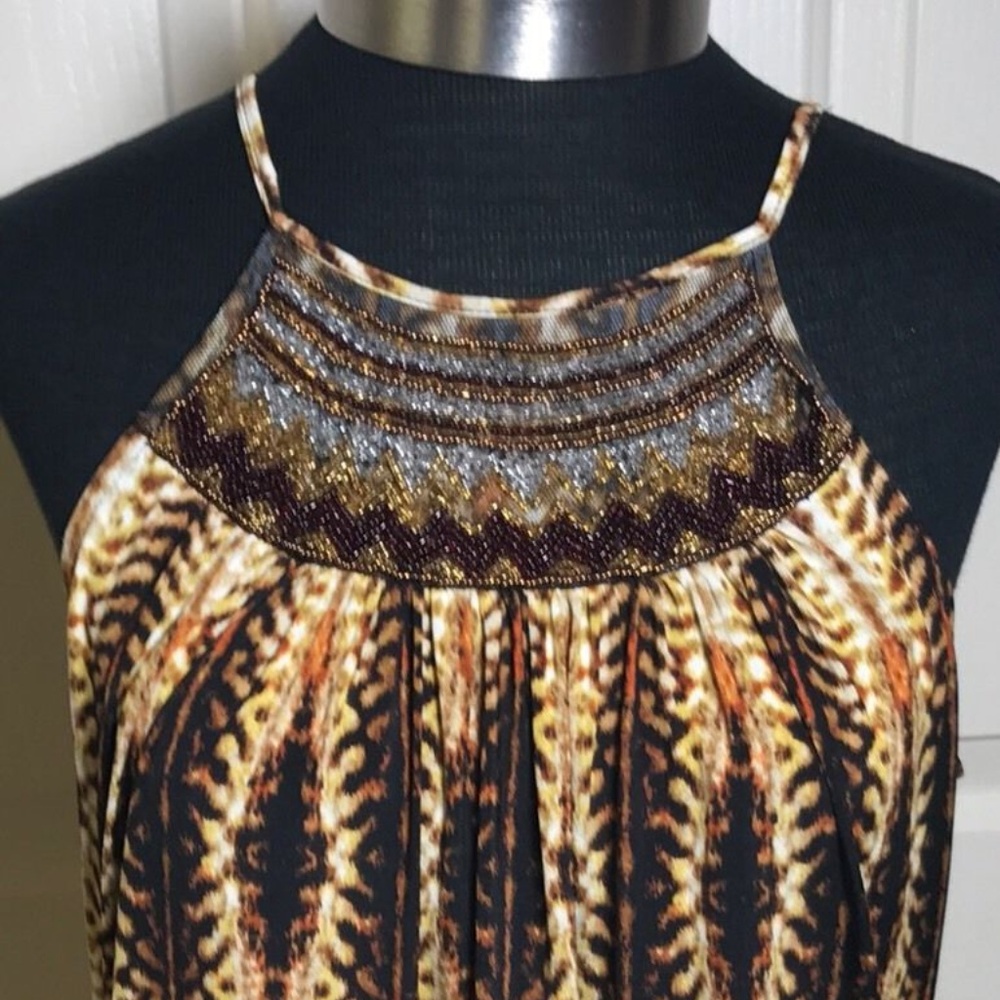 Worthington black/gold animal print TOP /M